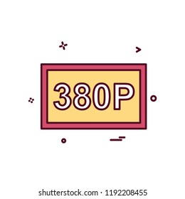 380P Video frame icon design vector 