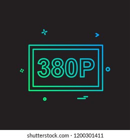 380P Video frame icon design vector 
