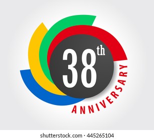 38th Anniversary celebration background, 38 years anniversary card illustration - vector eps10