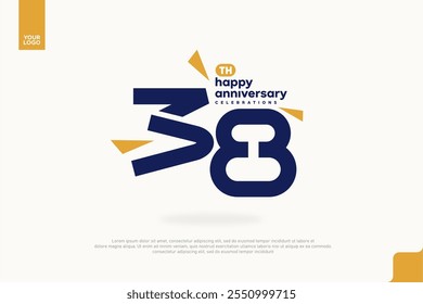 38th anniversary celebration icon logotype