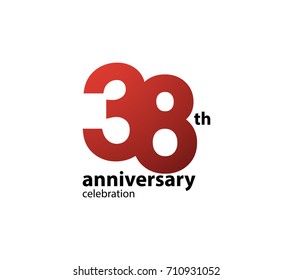 38th anniversary celebration logotype. anniversary logo simple isolated on white background, vector design for celebration, invitation card, and greeting card