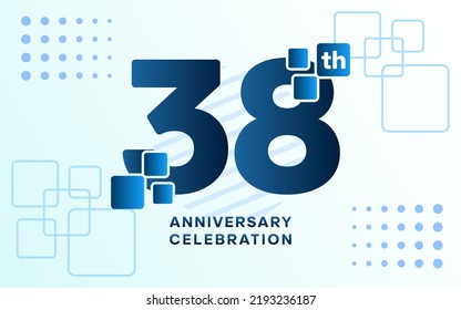 38th Anniversary celebration logotype. Anniversary celebration template design, Vector illustrations.