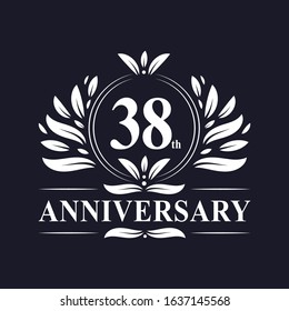 38th Anniversary celebration, luxurious 38 years Anniversary logo design.
