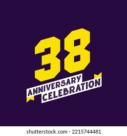 38th Anniversary Celebration vector design,  38 years anniversary