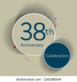 38th anniversary logo with the classic stage, gives a simple feel but looks elegant, this design is suitable for greeting cards or invitation cards