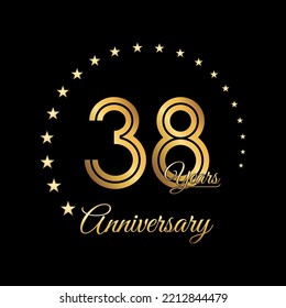 38th Anniversary Logo Gold Color Brochure Stock Vector (Royalty Free ...