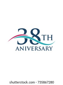 38Th anniversary, logo, icon, vector