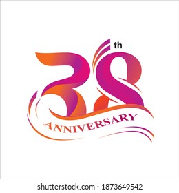 Diseño vectorial del logo de 38 años