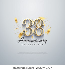 38th anniversary number, shiny luxury. premium vector backgrounds. Premium vector background for greeting and celebration.