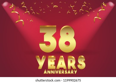 38th Anniversary numbers. background for anniversary