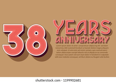 38th Anniversary numbers. background for anniversary