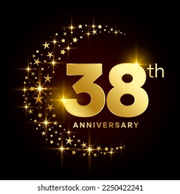 38th Anniversary Template Design Concept for Birthday Celebration Event. Logo Vector Template