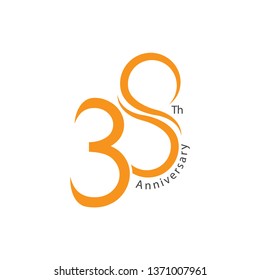 38th Anniversary Vector Template Design Illustration