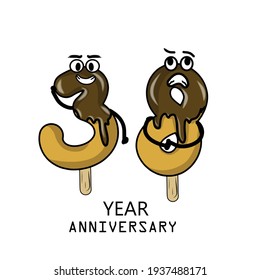 38th year anniversary celebration vector template design illustration