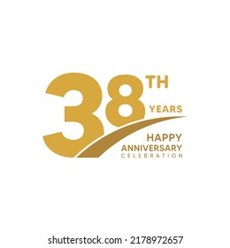 Plantilla de diseño para el 38º aniversario. ilustración de plantilla de vector