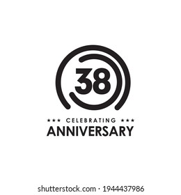 38th year anniversary logo design vector template