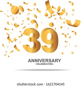 39 anniversary celebration vector concept template design