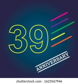 39 anniversary celebration vector concept template design illustration