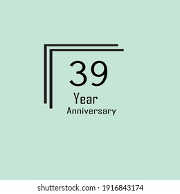 Celebración del 39 aniversario. Ilustración festiva vectorial.
