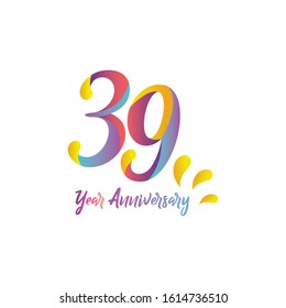 39 anniversary vector concept template design