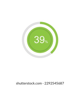 39% circle diagrams Infographics vector, 39 Percentage ready to use for web design ux-ui.