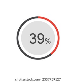 39% de diagramas de círculo Vector de infografía, 39% listo para usar para el diseño web.