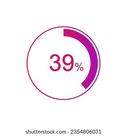 39% de diagramas de círculo Vector de infografías, 39% de diagramas, gráfico circular para Sus documentos, informes