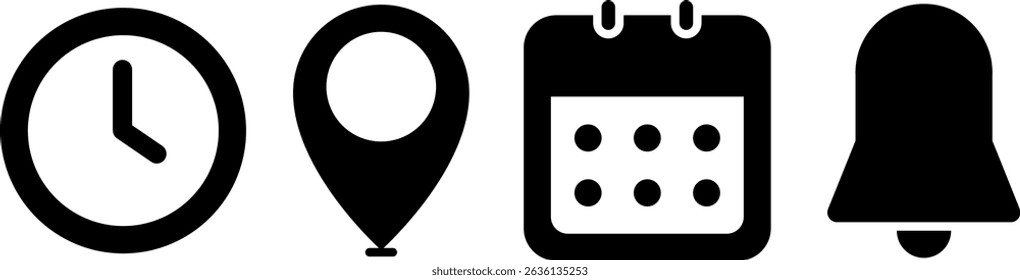 39 Clean Icons – Location, Time, Calendar, Notification