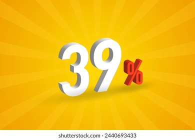 39% discount 3D text for sells and promotion.