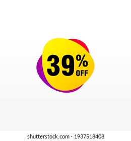 39 discount, Sales Vector badges for Labels, , Stickers, Banners, Tags, Web Stickers, New offer. Discount origami sign banner