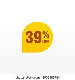 39 discount, Sales Vector badges for Labels, , Stickers, Banners, Tags, Web Stickers, New offer. Discount origami sign banner