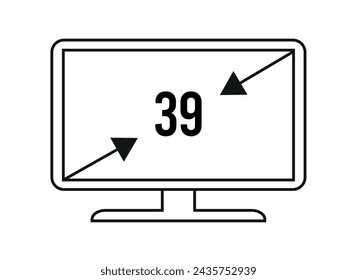 39 Zoll. Vector 39-Zoll-Monitor, Bildschirmauflösung und Größenkonzept