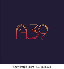 A 39 Letter and Number logo icon vector template. 
