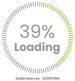 39% Loading. 39% circle diagrams Infographics vector, 39 Percentage ready to use for web design ux-ui