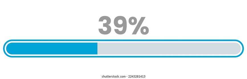 39% Loading. 39% progress bar Infographics vector, 39 Percentage ready to use for web design ux-ui