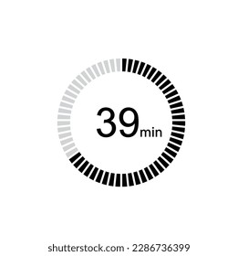 The 39 minutes, stopwatch vector icon, digital timer. clock and watch, timer, countdown symbol.