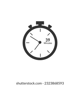 Reloj de 39 minutos, icono de temporizador de 39 minutos.