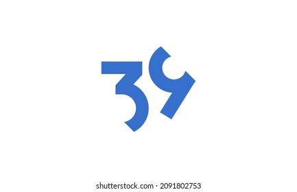 39 New Number Unique Cut Modern Logo