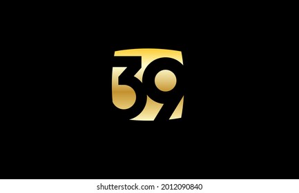 Logotipo moderno de oro número 39
