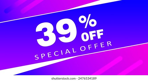 39% off discount creative vector banner illustration, sale special offer 39% off, 39% off discount creative vector