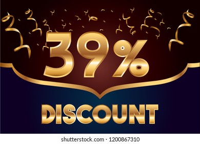 39% off discount promotion sale,  sale promo marketing.