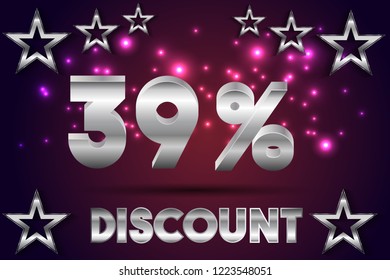 39% off discount promotion sale,  sale promo marketing.