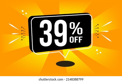 39 % Rabatt. Orangefarbene Banner und schwarzer Ballon mit (7 % Rabatt auf Kauf und Verkauf