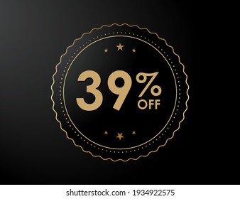 39% off sign, 39 percent Discount special offer vector illustration