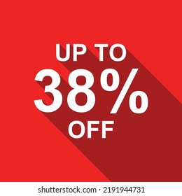 hasta un 39% de texto en blanco sobre fondo rojo