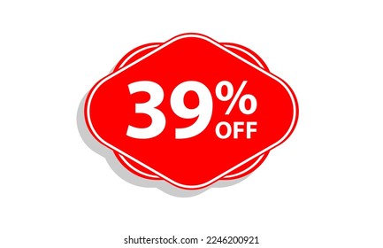 39 marca de icono vectorial de descuento de etiqueta de oferta