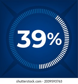 39 percent count on dark blue background