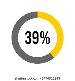 39% Prozent Diagrammmeter von Ready-to-Use für Webdesign, Benutzeroberfläche oder Infografik -