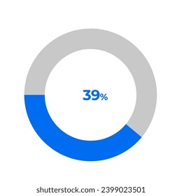 39 por ciento de pasos de ilustración vectorial de contorno de gráfico circular 
