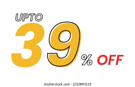 hasta un 39 por ciento de plantilla vectorial, hasta un 39 por ciento fuera de la oferta vector de plantilla